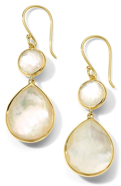 Ippolita Women's 18k Gold Rock Candy Snowman Rock Crystal & Mother-of-pearl Drop Earrings