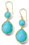 Ippolita Women's Snowman 18k Green Gold & Turquoise Two-stone Drop Earrings In Gold