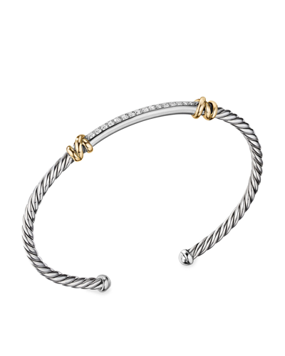 David Yurman Petite Helena 2-station Bracelet With Diamonds In 18k Gold/silver