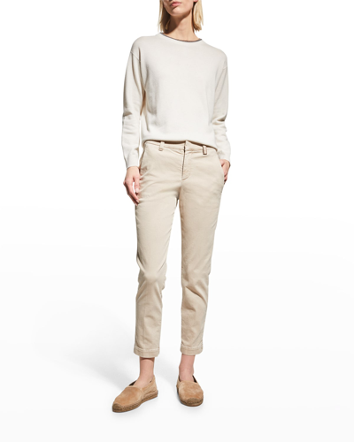 Brunello Cucinelli Garment-dyed Cropped Jeans In C7938 Brown Rice