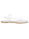 Studio Amelia Filament Square-toe Flat Sandals In Wht White