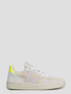 Veja V-10 Sneakers In Grey Suede In Nude & Neutrals