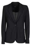 Seventy Fitted Technical Mesh Blazer With Classic Lapel In Nero