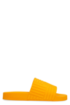 Bottega Veneta Intrecciato Logo-embossed Slides In Orange