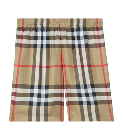 BURBERRY SILK CHECK SHORTS