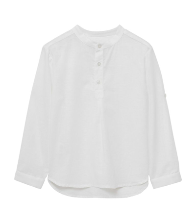 Trotters Kids' Cotton-linen Oscar Shirt (2-3 Years) In White