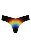 Commando Print Thong In Photo Op Rainbow