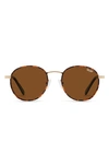 Quay Talk Circles 45mm Polarized Round Sunglasses In Tortoise / Brown Polarized