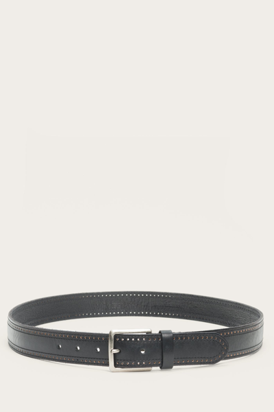 The Frye Company Double Edge Stitch Perf Belt In Black