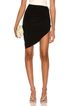 Norma Kamali Side Drape Stretch-jersey Mini Skirt In Black