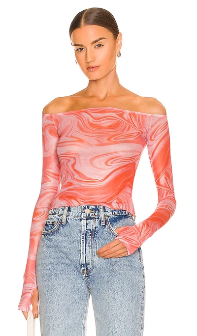 Superdown Emmie Off Shoulder Top In Orange