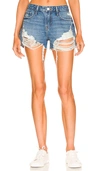 Frame Women's Le Grand Garçon Distressed Shorts In Blue