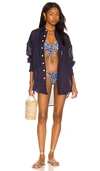 Vitamin A Playa Button-front Coverup Shirtdress In Navy