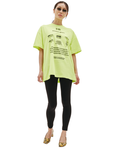 Vtmnts Barcode-print Oversized T-shirt In Green