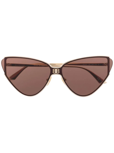 Balenciaga Cat-eye Frame Sunglasses In Gold