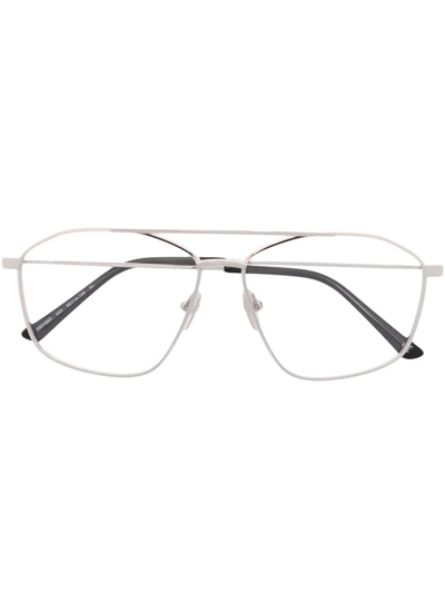 Balenciaga Bb0199o Navigator Glasses In Silver