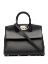 Ferragamo Studio Top Handle Satchel Bag In Black