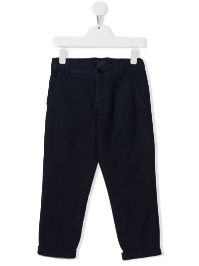 Fay Kids' Elasticated Straight-leg Trousers In Blue