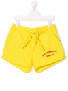 Dsquared2 Teen Logo-print Track Shorts In Yellow