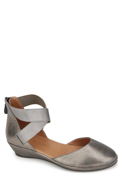 Gentle Souls By Kenneth Cole Gentle Souls Signature Noa Elastic Strap D'orsay Sandal In Pewter