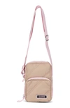 Ganni Mini Quilted Recycled Polyester Crossbody In Tannin