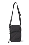 Ganni Mini Quilted Recycled Polyester Crossbody In Black
