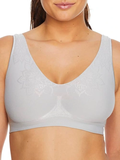 Bali Comfort Revolution Smart Sizes Wire-free Bra In Crystal Grey Aztec