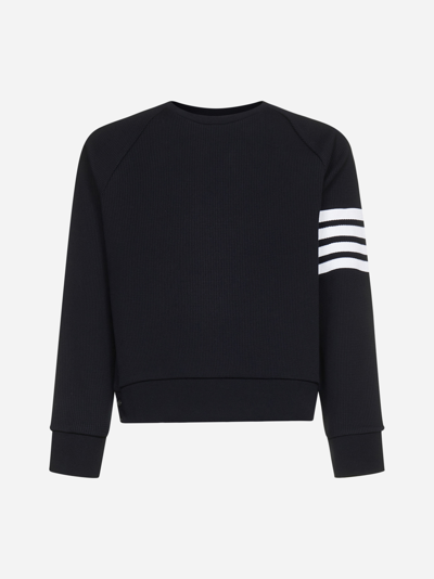 Thom Browne 4-bar Merino Pullover Sweater In Dark Grey