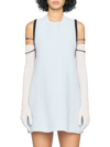 Jacquemus Sorbetto Contrast-trim Knitted Mini Dress In Light Blue