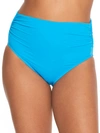 Coco Reef Classic Solid Fold-over High-waist Bikini Bottom In True Blue