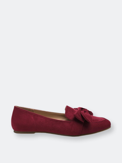 London Rag Pecan Pie Casual Walking Bow Loafers In Red