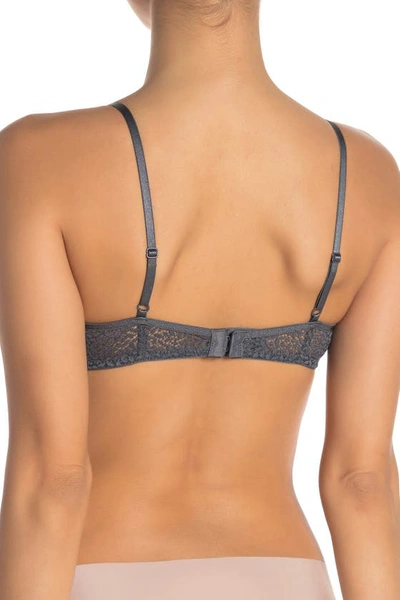 Dkny Modern Lace Unlined Demi Bra In Graphite Dk