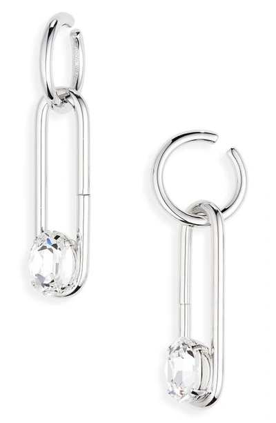 Junya Watanabe Womens Silver Pin Silver-toned Brass And Glass Crystal Earrings 1size