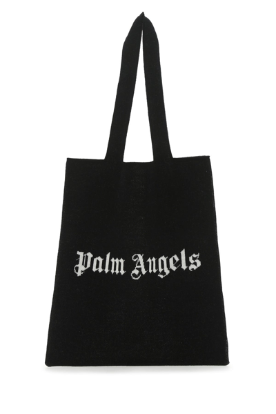 Palm Angels Black Wool Blend Shopping Bag  Black  Uomo Tu