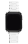 Michele Silicone Wrapped Stainless Steel Apple Watch Bracelet In White