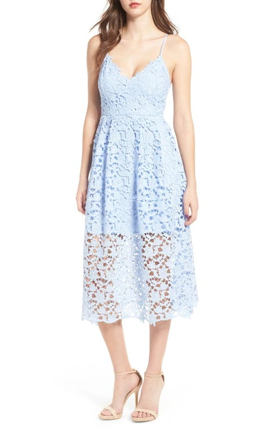 Astr The Label Lace Midi Dress In Periwinkle