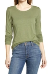 Caslon ® Long Sleeve Crewneck T-shirt In Green Sorrel
