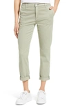 Ag Caden Crop Twill Trousers In Sulfur Natural Ave