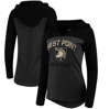 CAMP DAVID CHARCOAL ARMY BLACK KNIGHTS KNOCKOUT COLOR BLOCK LONG SLEEVE V-NECK HOODIE T-SHIRT