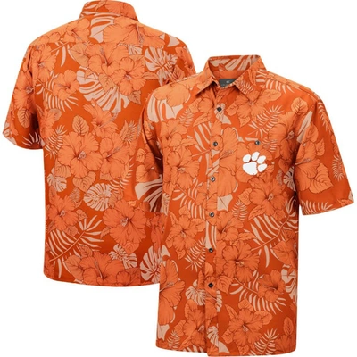 Colosseum Men's  Orange Miami Hurricanes The Dude Camp Button-up Shirt