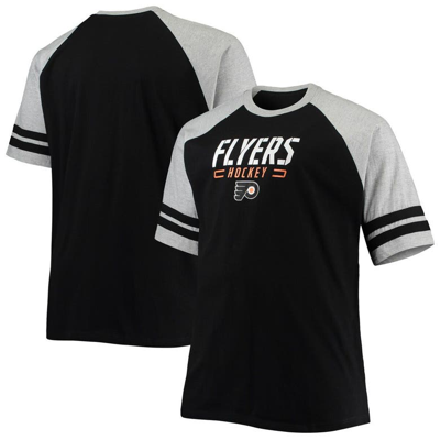 Profile Men's Black Philadelphia Flyers Big And Tall Raglan T-shirt