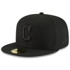 NEW ERA NEW ERA BLACK/BLACK CLEVELAND GUARDIANS 59FIFTY FITTED HAT