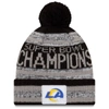 New Era Men's  Heathered Gray, Black Los Angeles Rams Super Bowl Lvi Champions Parade Cuffed Pom Knit In Heather Gray