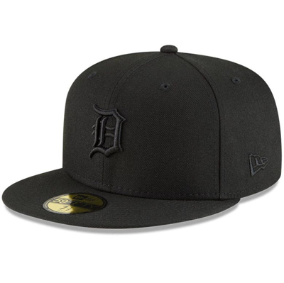 New Era Men's Detroit Tigers Black On Black 9fifty Snapback Hat In Black/white