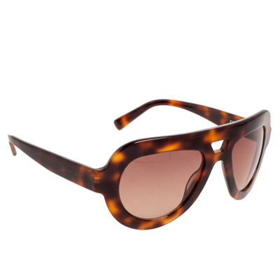 Pre-owned Michael Michael Kors Brown Havana Marisa Aviator Gradient Sunglasses