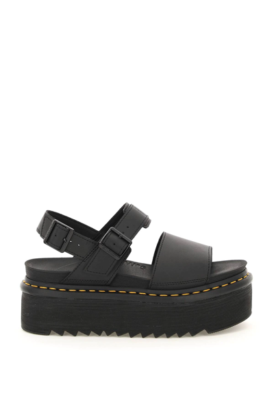 Dr. Martens' Voss Ii Leather Sandals With Straps In Black