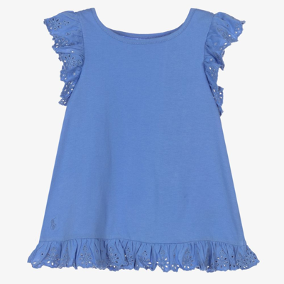 Polo Ralph Lauren Babies' Girls Blue Lace Ruffles T-shirt