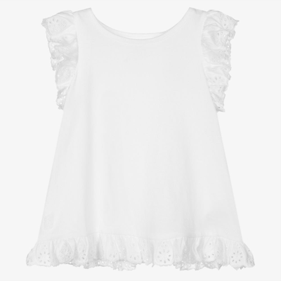 Polo Ralph Lauren Babies' Girls White Lace Ruffles T-shirt