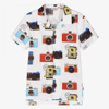 PAUL SMITH JUNIOR TEEN BOYS WHITE CAMERA SHIRT