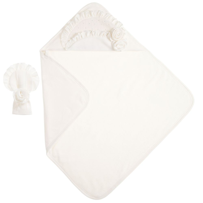 Sofija Girls Baby Towel & Mitt Set (76cm) In Ivory